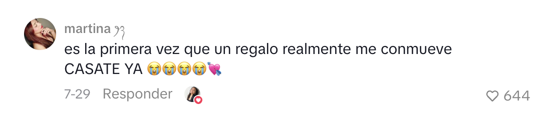 Comentario de una persona sobre amooor
