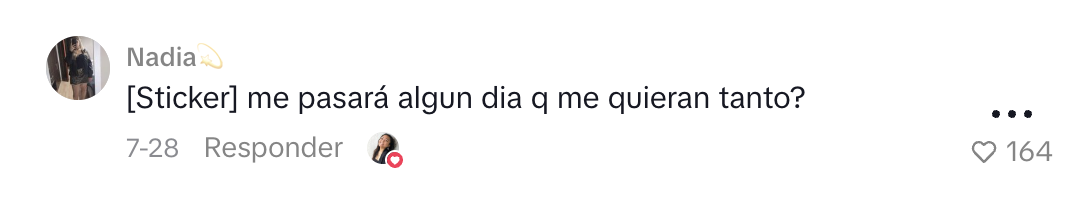 Comentario de una persona sobre amooor