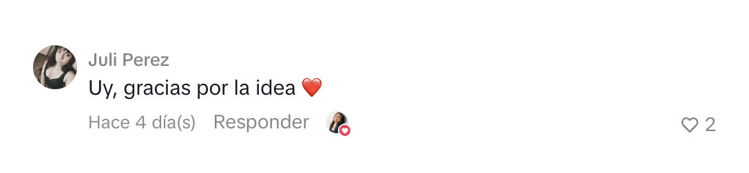 Comentario de una persona sobre amooor