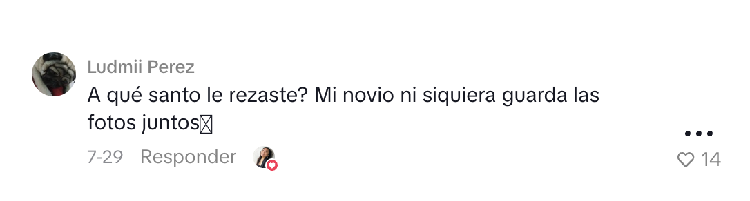 Comentario de una persona sobre amooor
