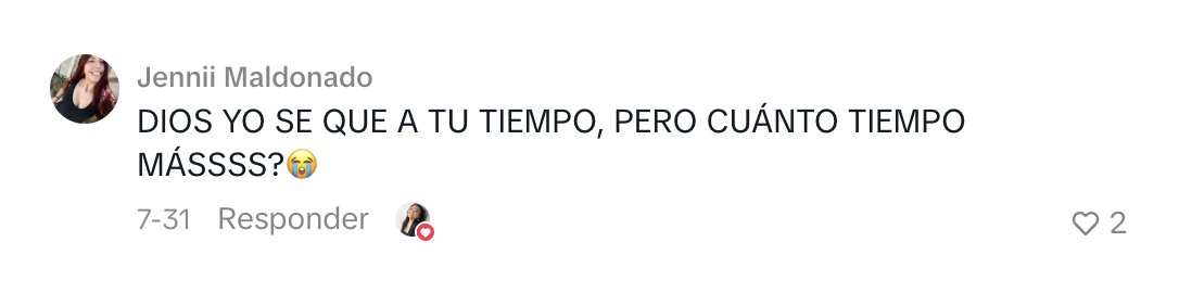 Comentario de una persona sobre amooor