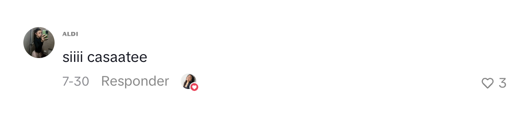 Comentario de una persona sobre amooor