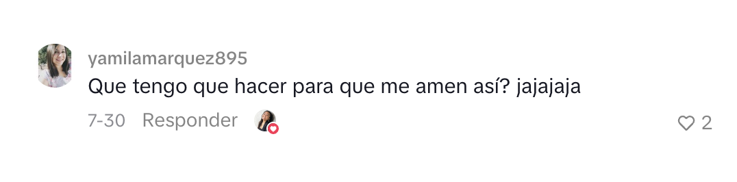 Comentario de una persona sobre amooor
