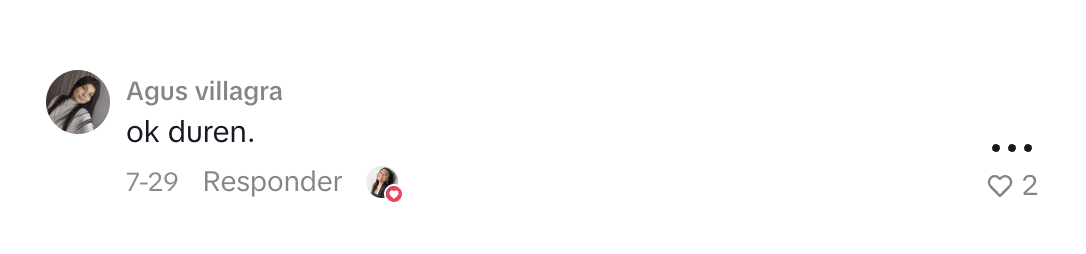 Comentario de una persona sobre amooor