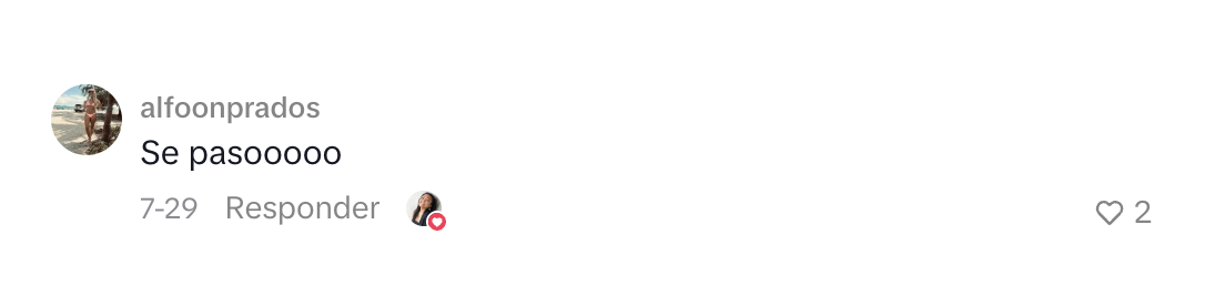 Comentario de una persona sobre amooor